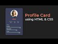 Profile Card using HTML & CSS | csPoint Website Designing Tutorials