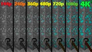 Minecraft 144p vs 240p vs 360p vs 480p vs 720p vs 1080p vs 2160p