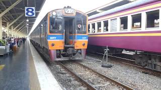 タイ国鉄北本線NKF系気動車 バンコク・フアランポーン駅発車 SRT Northern Line Ordinary Train