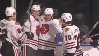 Gust's hat trick carries IceHogs past the Griffins