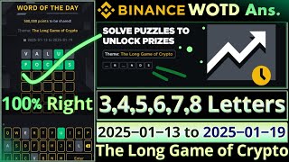 The Long Game of Crypto WOTD | Binance New WODL Answers Today | All Letters Word of the day