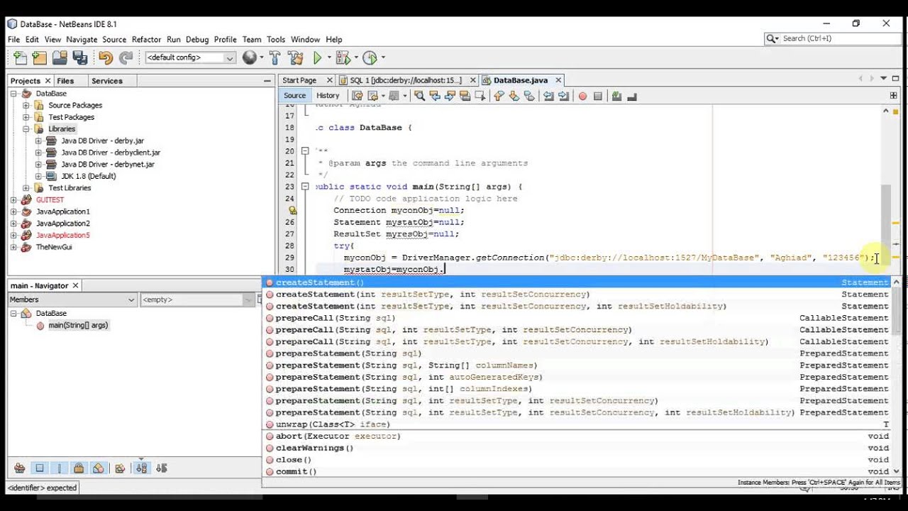 Java Tutorial Connecting A Database With Java Application 1 Youtube