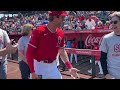 strike out stroke angels vs cubs first pitch