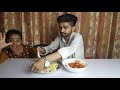 tribal people try chicken shashlik for the first time