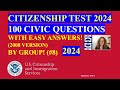 2024 Random 100 Civics Questions and Answers by Group: US Citizenship Interview | Slow Easy Answer 8