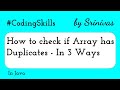 How to check if Array has Duplicates in Java | Coding Skills