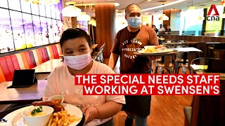 The special needs staff waiting tables at Swensen's