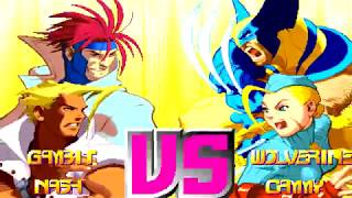 X-Men vs. Street Fighter - Gambit \u0026 Nash【TAS】