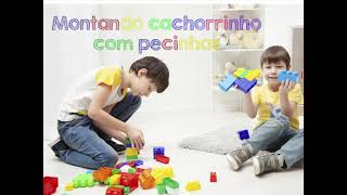 Montando cachorrinho com pecinhas de montar coloridas