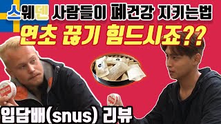 스웨덴이 전세계적으로 폐암 발병율이 낮은이유? 금연성공ㅣ Trying snus in Sweden