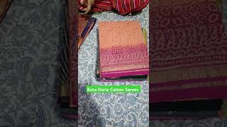 Kota Doria Cotton Sarees New collection।। Free shipping।।Hand Block Print Sarees