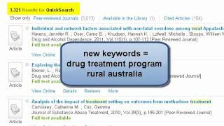 Researching Basics: Refining your QuickSearch Results