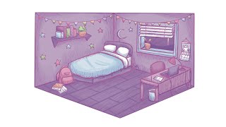 6+ hours of work || Room drawing practice (remake?)