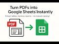 Convert PDF tables to Google Sheets (or Excel) quickly and accurately!