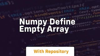 numpy define empty array