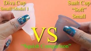 Diva Cup vs Saalt Cup Soft SMALL - Squish Menstrual Cups