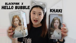 I dyed my hair! BLACKPINK Hello Bubble Ash Khaki and Primer and foam dye + review