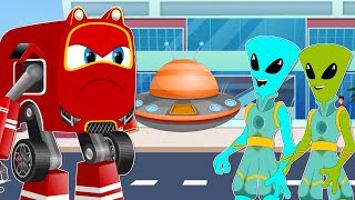 Invisible Aliens Stealing City Cars | SuperRikki catches the Car thieves | Cartoon for Kids