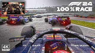 Max Verstappen's Red Bull Racing RB20 - F1 24 100% Race Brazilian GP | Steering Wheel Gameplay