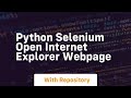 Python selenium open internet explorer webpage