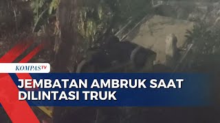 Dilintasi Truk Bermuatan Genteng, Jembatan Penghubung Kawasan Pancoran Mas Depok Ambruk