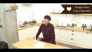 [160204] INFINITE Sunggyu Doing Woohyun's 3 Sets of Heart Attack