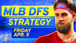 MLB DFS Today: DraftKings & FanDuel MLB DFS Strategy (Friday 4/5/24)
