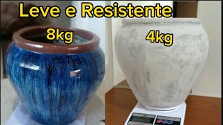 VASO COM CIMENTO  LEVE E RESISTENTE Nova técnica muito Fácil,Vaso VIETNAMITA.