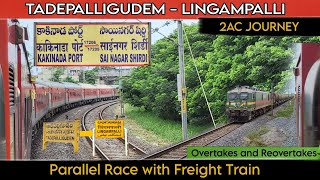 17206 Train Journey | COA - SNSI | Parallel Race with Freight Train |  2AC Journey | Indian Railways