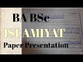 Ba Bsc Islamiyat Paper Presentation