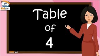 Table of 4, Rhythmic Table of Four, Learn Multiplication Table of 4 x 1 = 4 | kidstartv