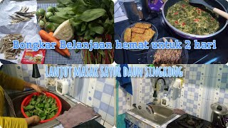 DAILY VLOG IRT🍀BONGKAR BELANJAAN HEMAT UTK 2 HARI~MASAK SAYUR DAUN SINGKONG~AKTIFITAS HARIAN IRT