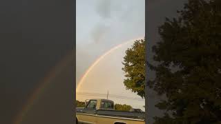 Cool rainbow#ford #truck #fordtruck#grass#tree#v8#f250#1977#￼1972#old#oldtruck#Four-wheel-drive#￼￼