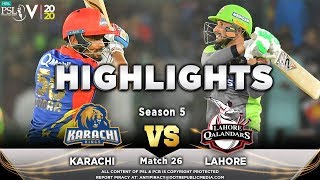 Lahore Qalandars vs Karachi Kings | Full Match Highlights | Match 26 | 12 March | HBL PSL 2020 | MA2