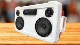 DIY Powerful Bluetooth Speaker From Cooler  and Old Speakers / Powerful Bass