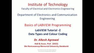 LabVIEW Tutorial-2 Data Types and Color Coding by Dr. Alkesh Agrawal
