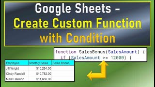 Google Sheets Create Custom Function with Condition