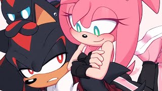 Shadow and Amy At The Gym comic dub collaboration