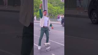 Novak Djokovic jumps high on the street in Paris to celebrate the French Open win