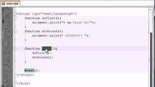 Beginner JavaScript Tutorial -- 10 -- Calling a Function From Another Function