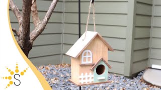 Sunnydaze Country Cottage Wooden Outdoor Hanging Bird House - 9.25-Inch-ZIB-491