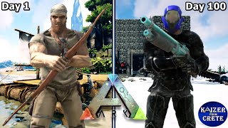 I Survived in Hardcore ARK for 001-100 Days - The Island - ARK: Survival Evolved