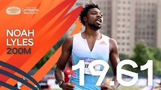 Noah Lyles on fire 🔥  over 200m | Continental Tour Gold New York City 2022
