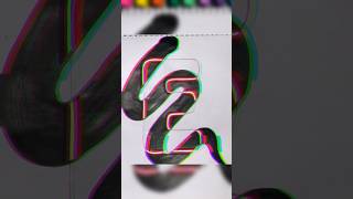 Letters D-E With Neon Lights short #shorts #art #artsupplies #colors #satisfying #drawing #asmr