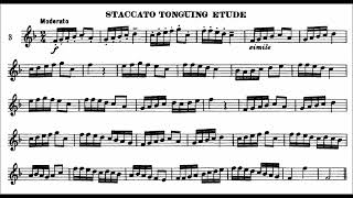 [TRUMPET METHOD] Rubank Intermediate Method for Cornet or Trumpet - Staccato Tonguing Etude