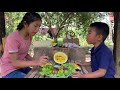 little boy seyhak pick watermelon from the farm little boy and girl cooking yummy food