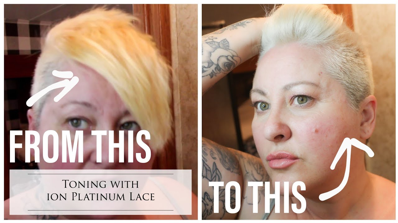 Toning With Ion Platinum Lace | Brassy To Ash Blonde Without T18 - YouTube