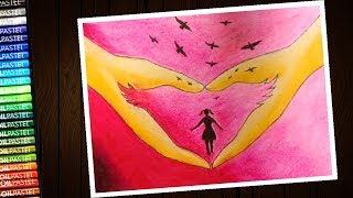 How to draw Save Girl Child (Beti bachao beti padhao) poster - step by step
