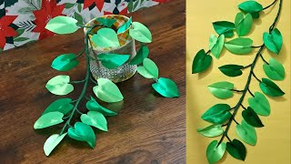 Ribbon Leaf Showpiece with Vase | Ribbon Leaf Craft  | Room Decor Idea |