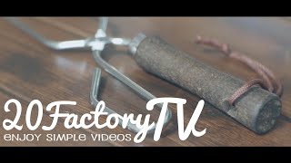 Wooden Grip Steel Fire Tong DIY. 薪バサミの木製グリップは